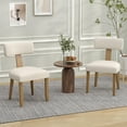 thumbnail image 4 of Costway Set of 2 Armless Dining Chairs with Curved Backrests & Padded Seat Cushions Beige, 4 of 8