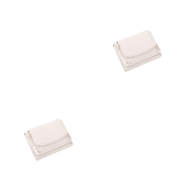 Guardurnaity Cartera de cuero plegable para almacenamiento de dinero, monedero para fiesta, tarjetero de crédito y débito, bolsa de transporte, Blanco 2piezas