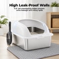 thumbnail image 4 of Alvantor XL Enclosed Stainless Steel Cat Litter Box with High Sides & Litter Mat, 4 of 7