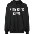 thumbnail image 2 of OXI Hoodie Sweatshirt - Stay Back 6 Feet, Basic Casual Hoodie for Men's and Women Fleece Hoodie Long Sleeve - Dark Heather Small, 2 of 3