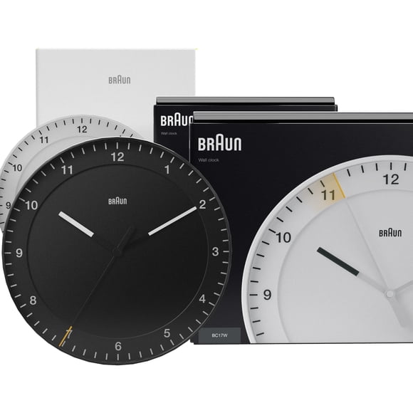 Reloj de pared Braun Classic analógico mixto 30 cm BC17B BC17W