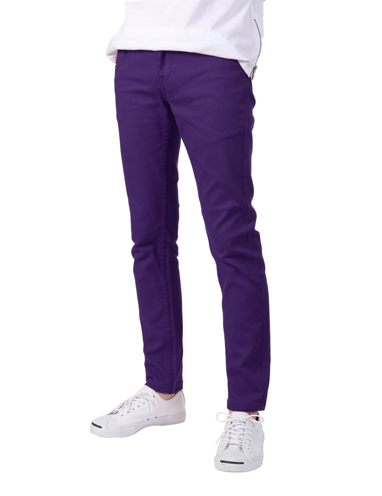 Allsense x Victorious Men's Casual Skinny Fit Twill Jeans, Purple