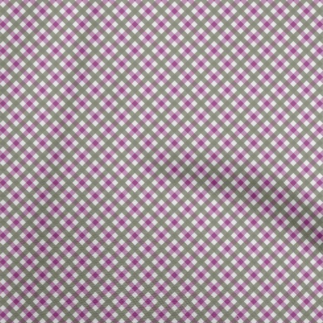 oneOone Viscose Jersey Purple Fabric Check Sewing Craft Projects Fabric Prints By Yard 60 Inch Wide