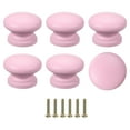 thumbnail image 1 of Uxcell 6 paquetes de pomos de cajón, tiradores redondos para cómodas, pomos decorativos para cajones con tornillo, Rosa, 1 of 6