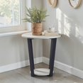 thumbnail image 2 of GZXS Contemporary Accent Side Table, 2-Tier MDF Round End Table with Lower Storage Shelf, Easy Assembly, 20"Dia x 20.5"H, Off-White & Black, 2 of 7