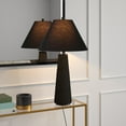 thumbnail image 2 of Evelyn&Zoe,galls 28" Tall Monochrome Table Lamp with Fabric Shade, Matte Black/Black, 2 of 5