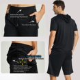 thumbnail image 5 of YUSHOW Mens 2 in 1 Running Shorts Quick Dry Athletic Shorts with Liner and Pockets, Black, L, 5 of 7