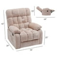 thumbnail image 7 of MAYEERTY Ergonomic Recliner Chair for Living Room, 110-161°Adjustable Recline, Footrest, Side Pocket, Creamy-white, 7 of 7