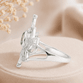 thumbnail image 6 of Earth Gems Jewelry Peridot Lotus Ring for Women, 925 Sterling Silver Floral Statement Ring, 6 of 7