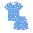 thumbnail image 3 of Gamivast 2 Piece Loungewear for Girls Star Pattern Short Sleeve Top and Elastic Waist Shorts Soft Cotton Blend Set for Casual Summer Playwear Outfits, 3 of 8
