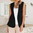 thumbnail image 2 of APEXFWDT Women's Linen Vest Sleeveless - Button Front Waistcoat with Pockets Casual Blazer Layering Piece for Spring Outfits, 2 of 7