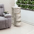 thumbnail image 2 of Cajonero RIMAX Tejido Rattan 5 Gavetas Altas Taupe con ruedas, 2 of 3