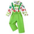 thumbnail image 2 of Elippeo Boys Autumn 2PCS Outfit Sets Long Sleeve Lapel Christmas Balls Print Tops Suspender Pants Sets  12 18 24 Months 3 4 5 Years, 2 of 10