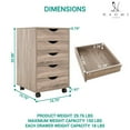 thumbnail image 4 of Naomi Home Taylor 5 Drawer Chest, Wood Storage Dresser Cabinet with Wheels, Craft Storage Organization, Makeup Drawer Unit for Closet, Bedroom, Office File Cabinet 180 lbs Total Capacity -Vintage Oak, 4 of 7