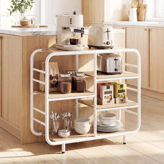 Giantex Bookshelf, 5-Tier Storage Organizer, Freestanding Storage Shelving Unit