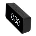 thumbnail image 2 of Reloj despertador digital LED con pantalla de temperatura Sensación de luz automática Reloj con espejo USB Negro, 2 of 5