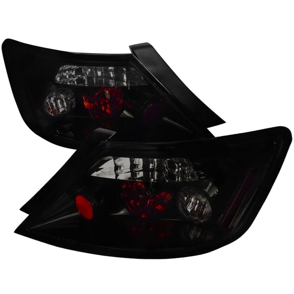 EURO TAIL LIGHTS GLOSSY BLACK HOUSING WITH SMOKE LENS Made for and Compatible with 06-10 HONDA CIVIC