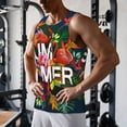 thumbnail image 5 of Vsdgher Summer Birds and Flowers Men's Workout Tank Tops Sleeveless Gym Shirt Quick Dry Fitness Bodybuilding Sleeveless T Shirt-4X-Large, 5 of 7
