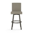 thumbnail image 2 of Amisco Hartman 30 In. Swivel Bar Stool - Beige & Brown Woven Polyester / Dark Brown Metal, 2 of 9