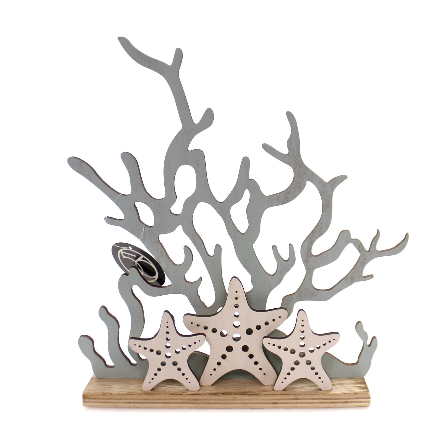 Home Decor CORAL AND STARFISH DECOR Wood Coastal Ocean 6001917
