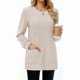 thumbnail image 1 of Camisas de Larga para Mujer, Suéteres Largos con Bolsillos, Túnicas Holgadas Albaricoque M, 1 of 5