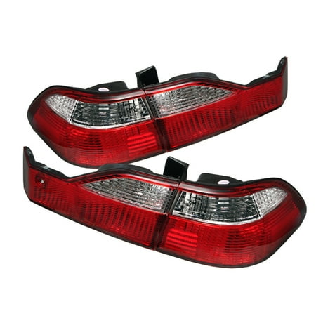 4dr Red Clear Led - Spyder Honda Accord 98-00 4Dr Euro Style Tail Lights - Red Clear