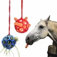 thumbnail image 1 of Paquete de 2 bolas de terapia para caballos, alimentador de heno, juguetes para caballos, juguetes de polo, caballos, cabras, ovejas, juguetes para aliviar el estrés, caballos, juguetes aburridos JM, 1 of 5