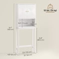 thumbnail image 3 of HOMCOM Over The Toilet Storage Cabinet, Bathroom Organizer, White, 3 of 10
