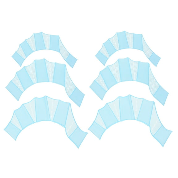 Uxcell Silicone Swimming Gloves Webbed Swim Gloves Water Resistance Gear Paddle Fins Blue 3Pair, S/M/L