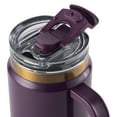 thumbnail image 4 of Thyme & Table 32 fl oz Stainless Steel Luna Tumbler with Handle and Dual Straw Lid, Purple, 4 of 11
