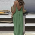 thumbnail image 4 of Solid Backless Cami Dresses for Women - Sleeveless Long Lounge House Sundress Mint Green L, 4 of 6