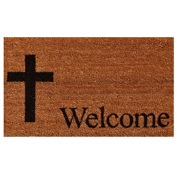 Calloway Mills 121753672 Cross Welcome Doormat 36" x 72"