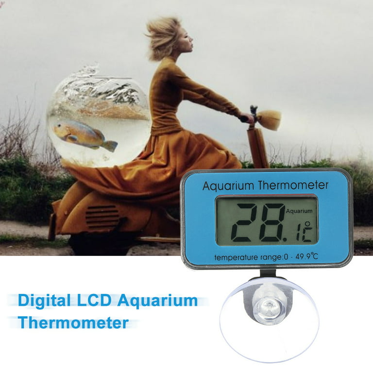  Aquarium Thermometer LCD Digital Waterproof Thermometer with  Suction Cup Fish Tank Water Temperature for Fish Like Betta : Pet Supplies