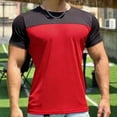 thumbnail image 4 of Timoontee Men's Casual Solid-Color Round-Neck Pullover T-shirt Short-Sleeve Top Blouses Shirts Red XL, 4 of 7
