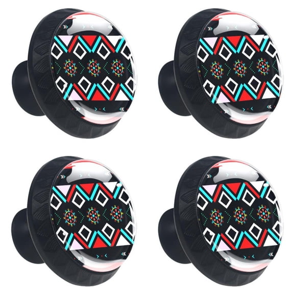 4 Pcs Boho Bohemia Native Knobs for Kitchen Cabinet Cupboard Dresser Bookcase Drawer Pulls Handles Round Home Decor