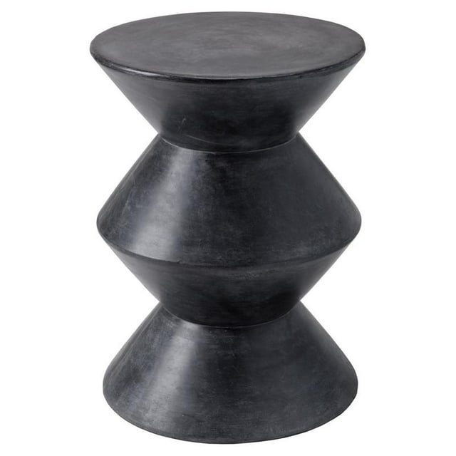 Sunpan Union 16" Table Ronde Moderne en Béton Scellée en Noir