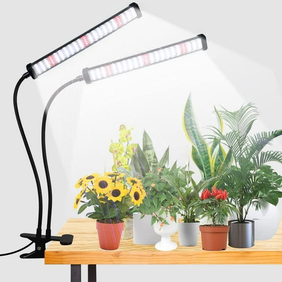Grow Light 100W 6000K, Super Bright White Desktop Clip Plant Lamp for Seedlings Succulents Seeds Starting Indoor Plants Growing,Bendable Gooseneck & Timer 4 8 12 H