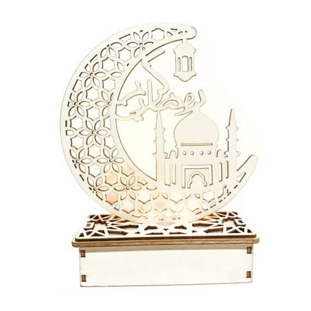 

TAONMEISU Ramadan Eid Decorations Moon Ornament LED Night Light No Battery