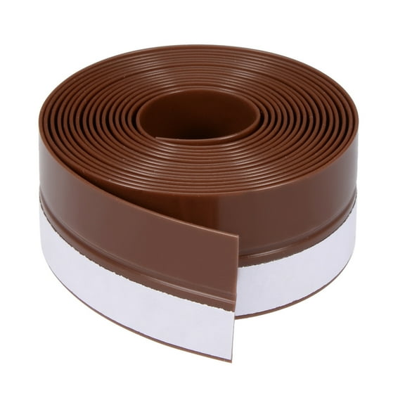 Unique Bargains 1"(25mm) Width 2M Long Weather Stripping Frameless Door Bottom Seal Brown
