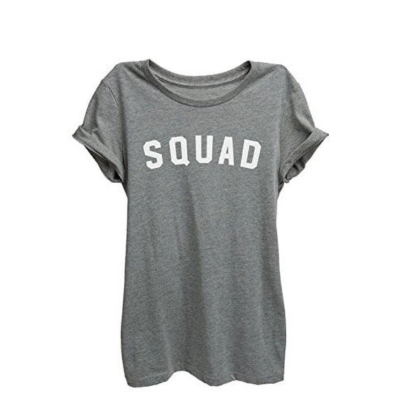 Squad Relaxed T-Shirt Tee - Women - Heather Grey WHT PRNT - XX-Large