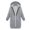 Gray, variant on Odeerbi Reduced Winter Coats For Women Solid Color Jacket Plus Fleece Insert Pocket Hooded Zipper Mid Length Sweater Coffee