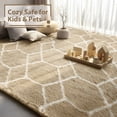thumbnail image 2 of Pentantan 8ft x 10ft Shag Area Rugs for Living Room, Modern Geometric Fluffy Bedroom Carpet, Camel & White, 2 of 7