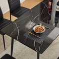 thumbnail image 3 of Ktaxon 55" Dining Table for 6, Faux Marble Dining Room Table Dinner Table with Metal Feet for Home Kitchen Restaurant Black, 3 of 10