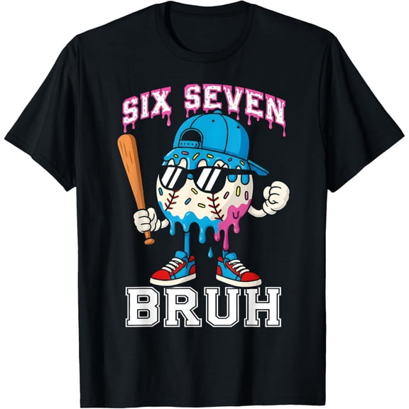 67 Six Seven Baseball Ice Cream Drip Number 67 Player T-Shirt
