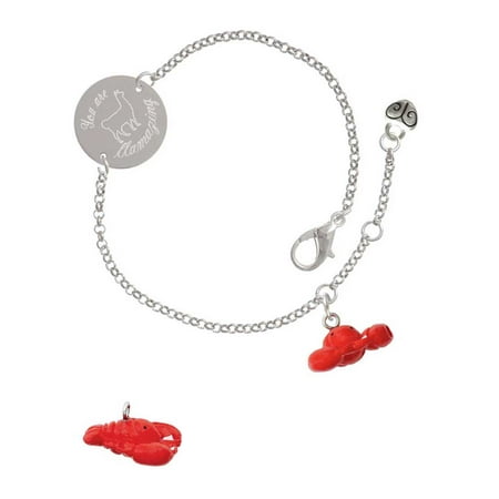 Resin Puffy Red Lobster You Are Llamazing Delicate Bracelet