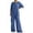 *1-Blue, variant on VBVC Women's 2 Piece Satin Short Sleeve Outfits,Ladies Crew Neck Layered Top and Wide Leg Pants,Baggy Lounge Vacation Sets For Women,Wine,S-3XL