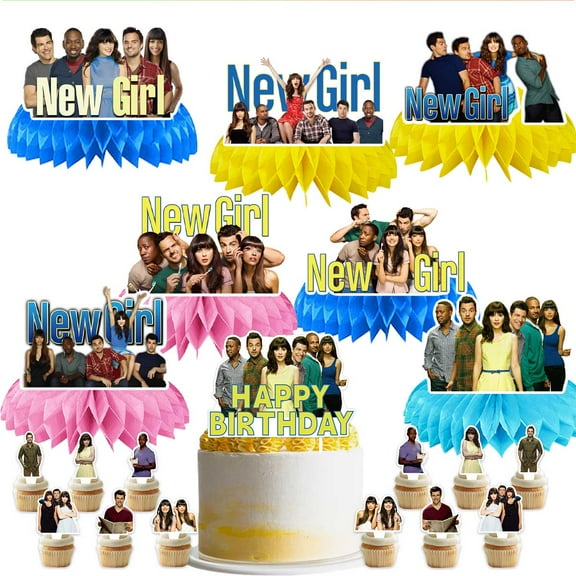 New Girl Twenty Nine Party Decorations Centerpieces Cake Toppers Supplies for Birthday Photo Props Honeycomb Table Toppers