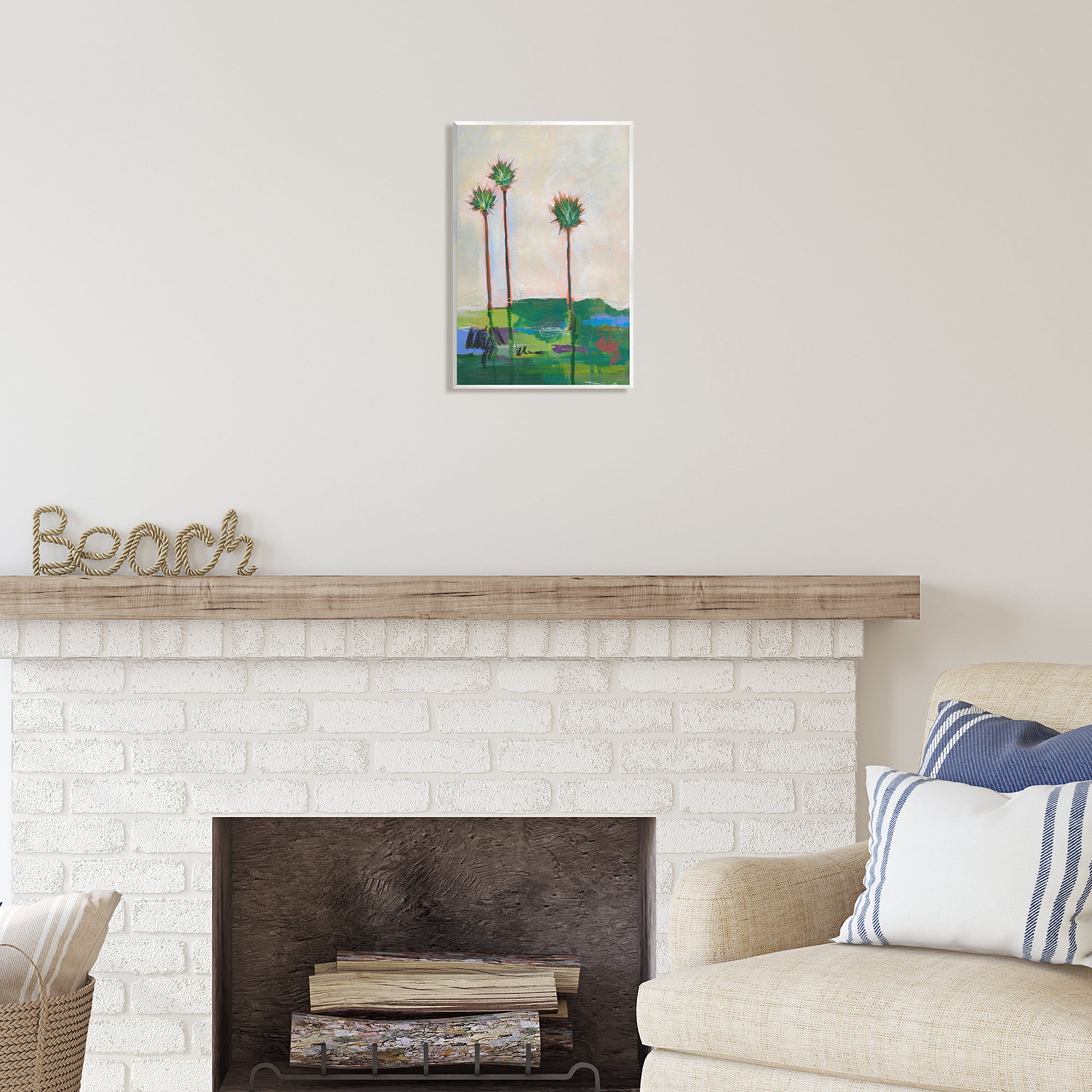 Stupell Industries Modern Palm Trees Landscape Abstract Painting Unframed Art Print Wall Art, 10 x 15