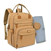 BabbleRoo Diaper Bag Backpack, Waterproof Travel Bag with Changing Pad, Original Baby Bag, Khaki