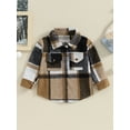 thumbnail image 2 of Bslissey Toddler Baby Boy Girl Casual Plaid Shirt Jacket Long Sleeve Lapel Button Cardigan Winter Coat for Infant 6M 12M 18M 24M 3T 4T Kids Spring Fall Daily Outerwear, 2 of 8